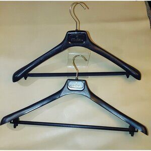 Suit Hangers Brooks Brothers Set Navy Blue Plastic Bar Gold Hook 19 Inches Suede